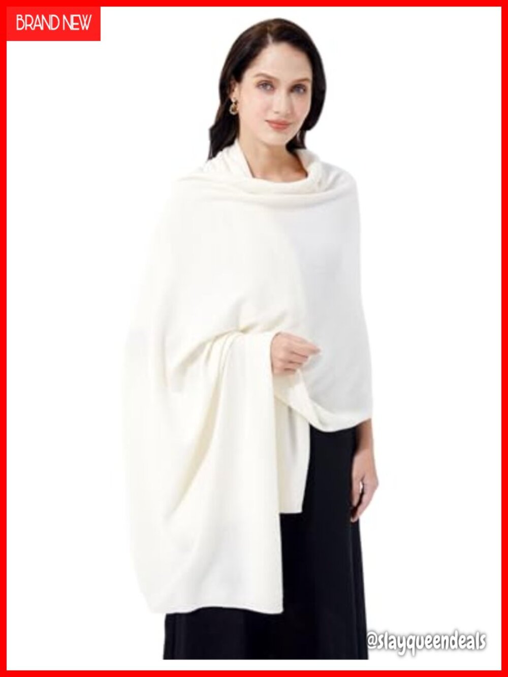 100% Cashmere Wrap Soft Scarf Stole Knitted Shawl Women Extra Large 87x28